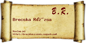Brecska Rózsa névjegykártya