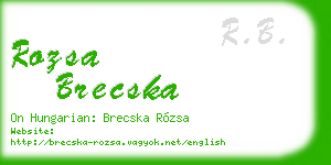 rozsa brecska business card